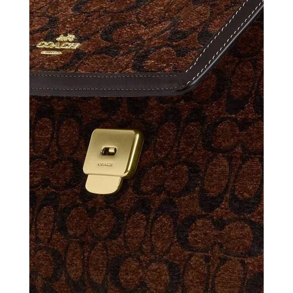NWT Limited Coach Etta Flap Shoulder Bag in Signature Chenille CCE58 IM/Truffle - Picture 15 of 15